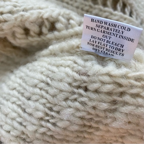 Alps vintage 90s chunky scalloped wool knit cardigan sweater - Picture 6 of 6